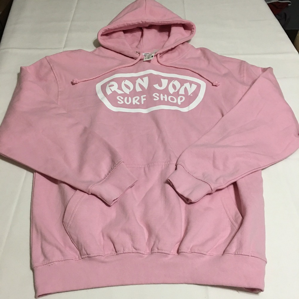 Ron Jon Surf Shop Hoodie Large Pink Graphic Pullover Sweatshirt NWT $38.00